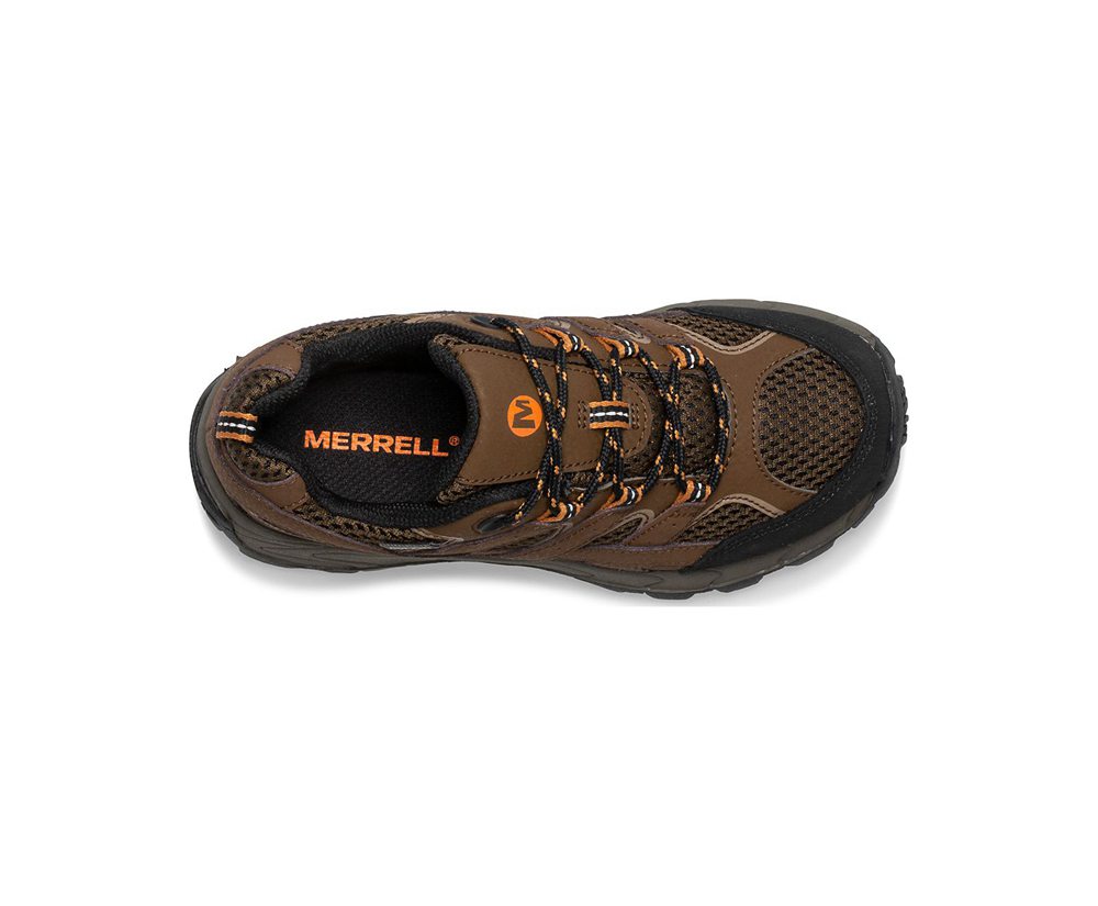 Buty Trekkingowe Merrell Dziecięce Brązowe - Moab 2 Niskie Lace Waterproof Sneaker - 035714-QVW